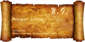 Merger Irina névjegykártya